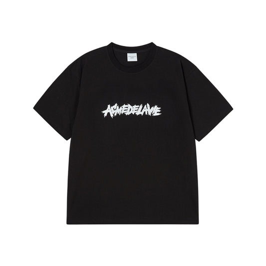 ROUGH PAINTING LOGO SHORT SLEEVE T-SHIRT BLACK