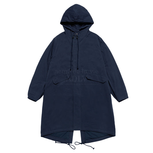 SCRIPT LOGO PRINTING FISHTAIL JACKET NAVY