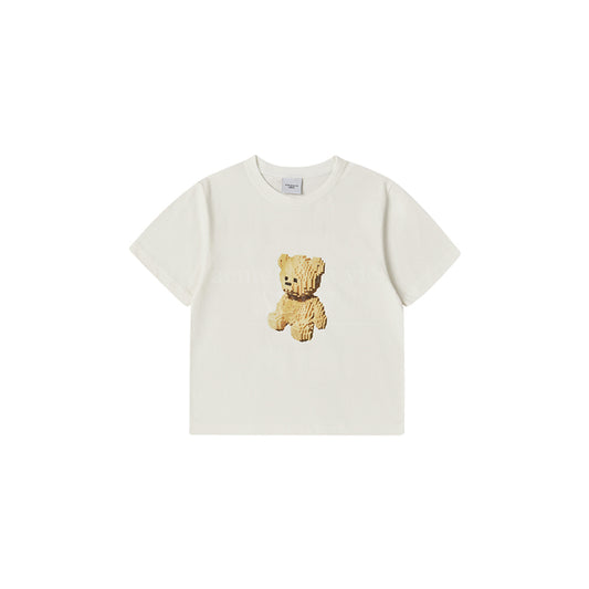 KIDS BLOCK BEAR SHORT SLEEVE T-SHIRT-CREAM