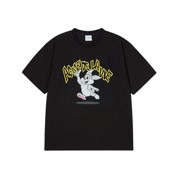 CARTOON CHINCHILLA SHORT SLEEVE T-SHIRT BLACK