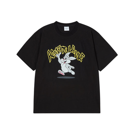 CARTOON CHINCHILLA SHORT SLEEVE T-SHIRT BLACK