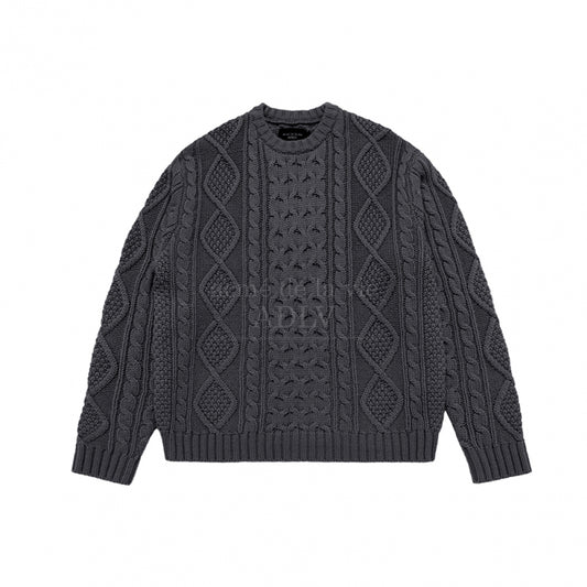 [acmé de la vie X HOSHI] LOW GAUGE CABLE KNIT CHARCOAL