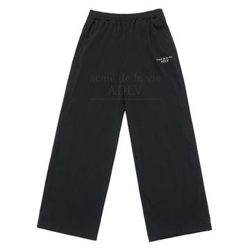 BASIC LOGO NYLON SET UP PANTS BLACK
