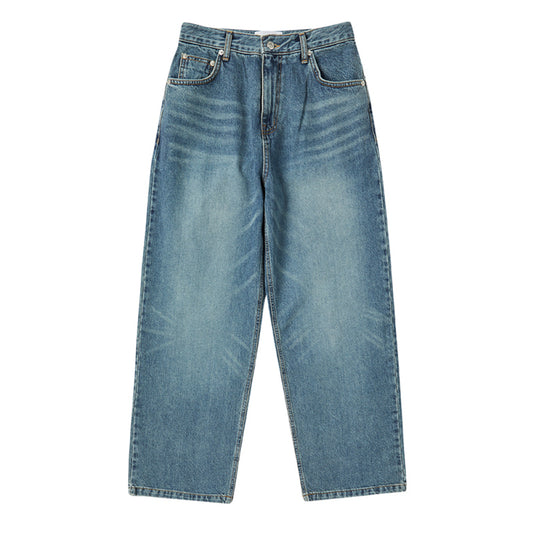 DENIM SET UP WIDE PANTS BLUE