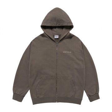 [acmé de la vie X HOSHI]  BASIC BIO WASHING HOODIE ZIP UP COCOA