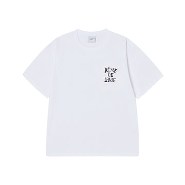 INK STAMP LOGO SHORT SLEEVE T-SHIRT WHITE