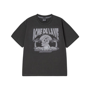 OPANCHU USAGI X ADLV BEACH OPANCHU PIGMENT SHORT SLEEVE T-SHIRT CHARCOAL