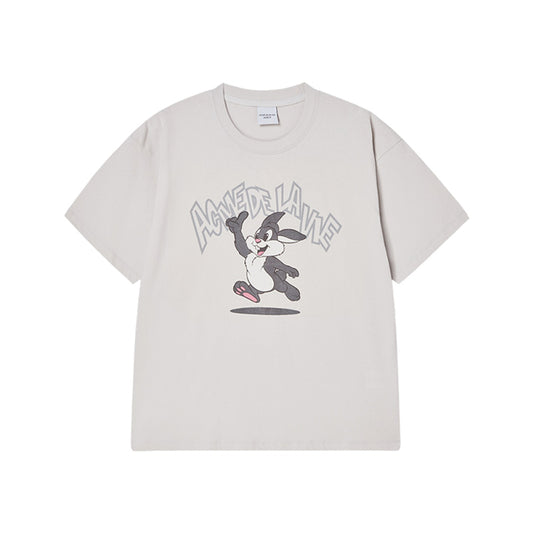 CARTOON CHINCHILLA SHORT SLEEVE T-SHIRT LIGHT GRAY