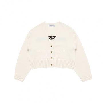 [acmé de la vie X HOSHI] BASIC LOGO CROP CARDIGAN IVORY
