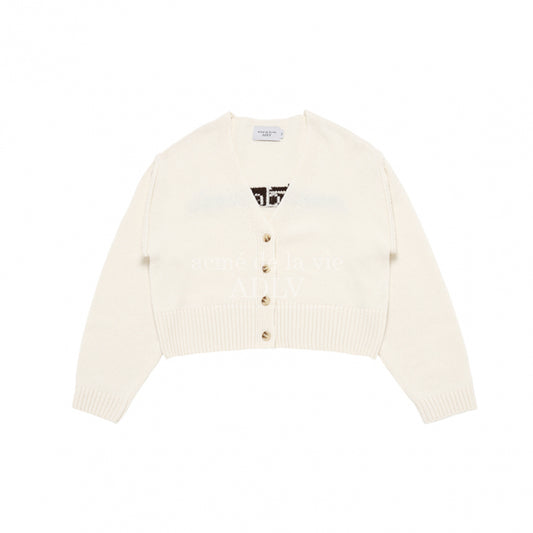 [acmé de la vie X HOSHI] BASIC LOGO CROP CARDIGAN IVORY