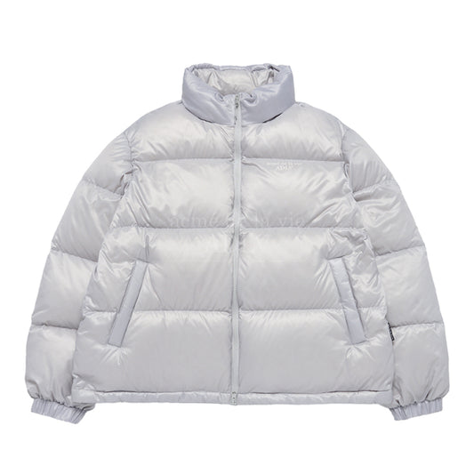 BASIC LOGO OVERSIZE SHORT DUCK DOWN JACKET SILVER GREY