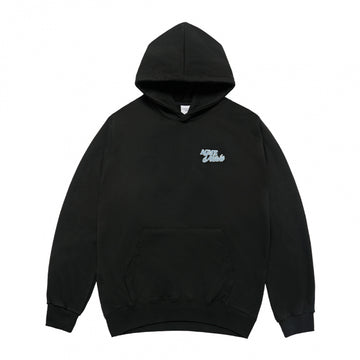 [acmé de la vie X HOSHI]  ROUND SCRIPT BOUCLE LOGO HOODIE BLACK
