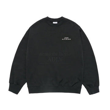 UPSIDE DOWN LOGO NAPPING ZURRY SWEATSHIRTS BLACK