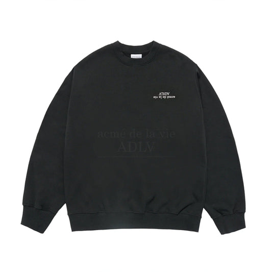 UPSIDE DOWN LOGO NAPPING ZURRY SWEATSHIRTS BLACK