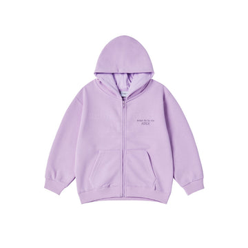 KIDS BASIC LOGO HOODIE ZIP UP-LIGHT PURPLE