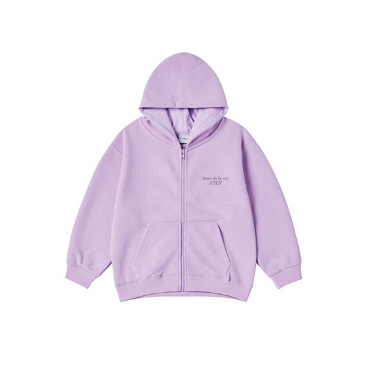 KIDS BASIC LOGO HOODIE ZIP UP-LIGHT PURPLE