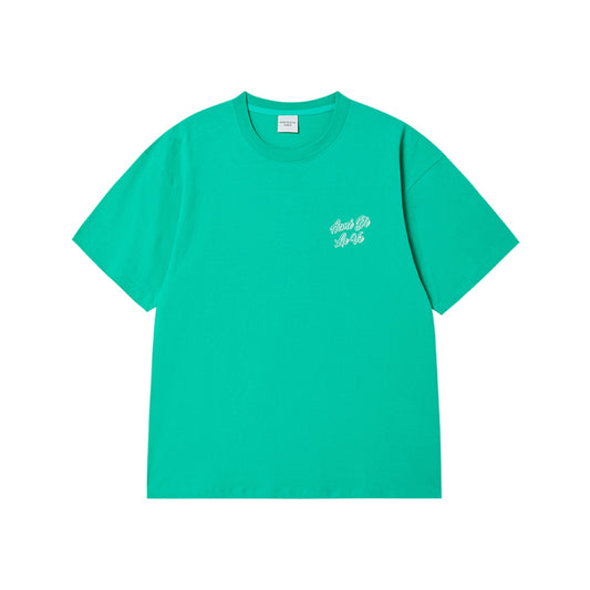OUTLINE SCRIPT LOGO SHORT SLEEVE T-SHIRT PASTEL GREEN