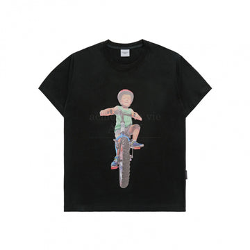 BICYCLES BOY BABY FACE SHORT SLEEVE T-SHIRT (OVERSEAS EXCLUSIVE) BLACK