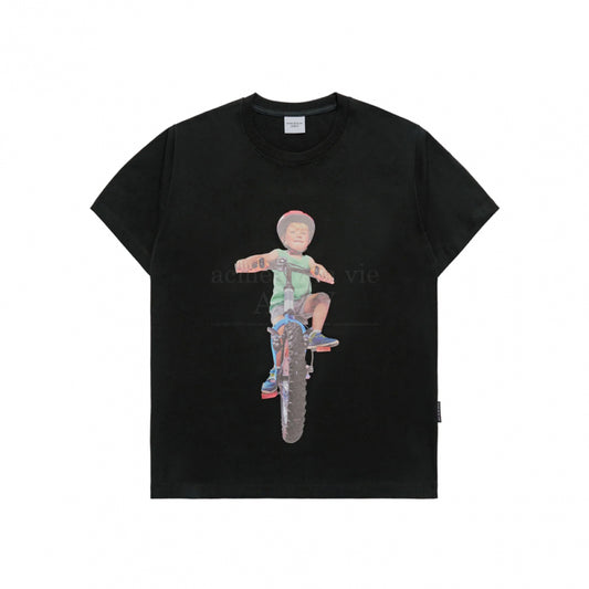 BICYCLES BOY BABY FACE SHORT SLEEVE T-SHIRT (OVERSEAS EXCLUSIVE) BLACK