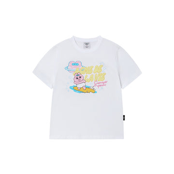 OPANCHU USAGI X ADLV WOMAN SURFING OPANCHU STANDARD SHORT SLEEVE T-SHIRT WHITE
