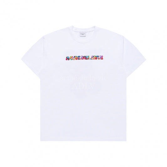 BEAR DOLL FUZZY RABBIT SHORT SLEEVE T-SHIRT WHITE
