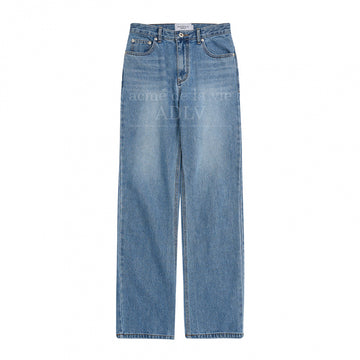 WIDE FIT BASIC BRUSH DENIM PANTS BLUE