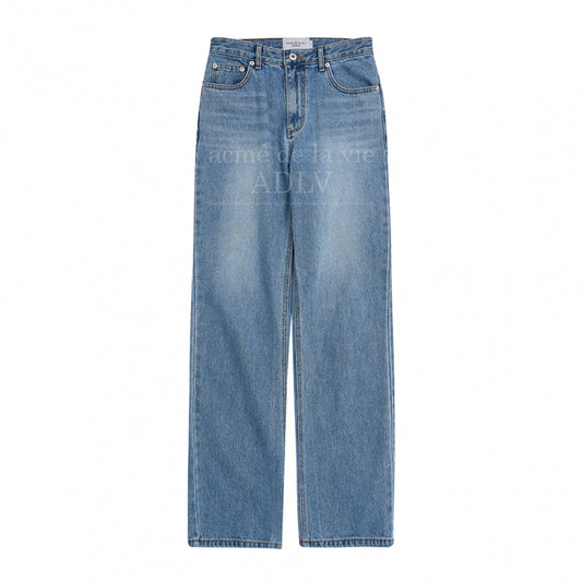 WIDE FIT BASIC BRUSH DENIM PANTS BLUE