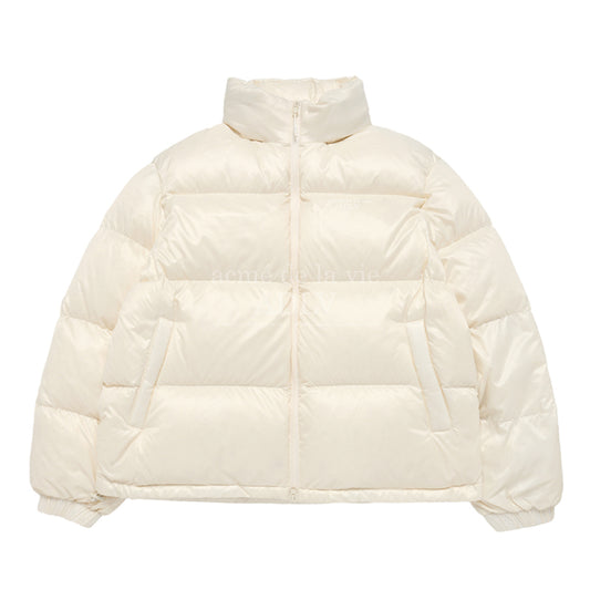 BASIC LOGO OVERSIZE SHORT DUCK DOWN JACKET IVORY
