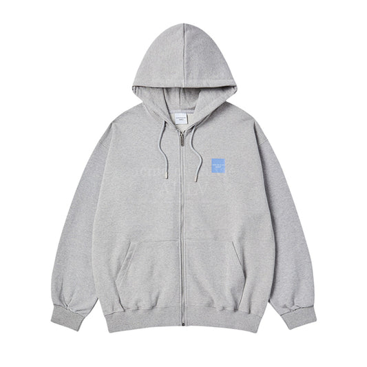 [acmé de la vie X HOSHI] BOX BASIC LOGO HOOD ZIP UP MELANGE