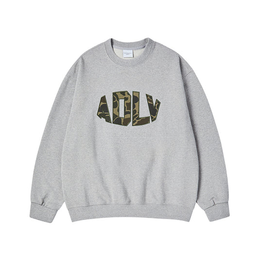 FABRIC APPLIQUE SWEATSHIRT MELANGE