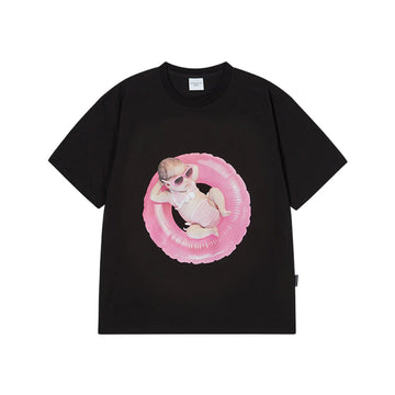 BABY FACE TUBE GIRL SLEEVE T-SHIRT BLACK