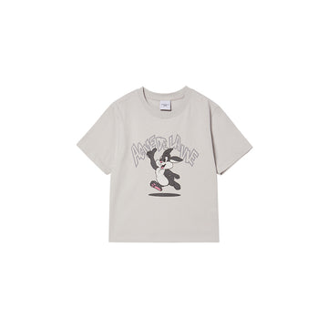 KIDS CARTOON CHINCHILLA SHORT SLEEVE T-SHIRT LIGHT GRAY