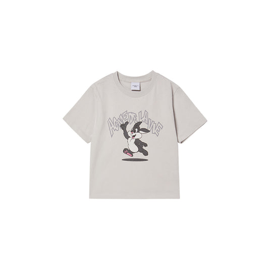 KIDS CARTOON CHINCHILLA SHORT SLEEVE T-SHIRT LIGHT GRAY