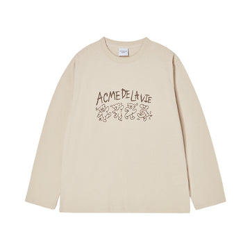 DANCING BEAR LONG SLEEVE T-SHIRT DARK BEIGE