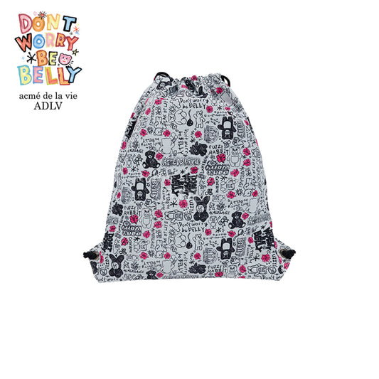 acmé de la vie X BELLYGOM RABBIT BELLY ALLOVER GYM SACK WHITE