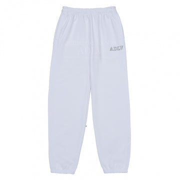 OUTLINE PRINTING LOGO TRAINING PANTS WHITE