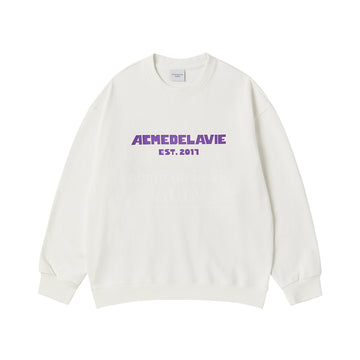 SIMPLE BOLD LOGO SWEATSHITRT CREAM