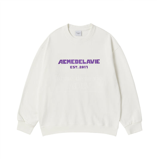 SIMPLE BOLD LOGO SWEATSHITRT CREAM