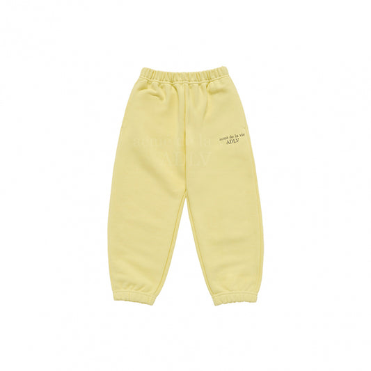 KIDS BASIC LOGO PANTS LIGHT YELLOW